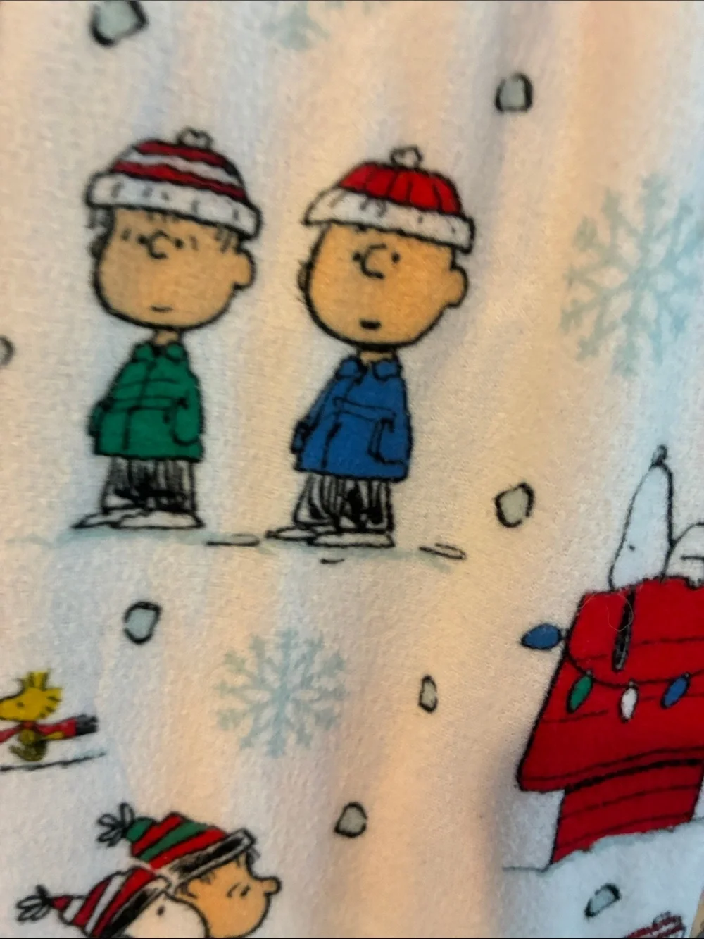 Peanuts Size 8 Girls' White Holiday Character Nightgown with Red Trim